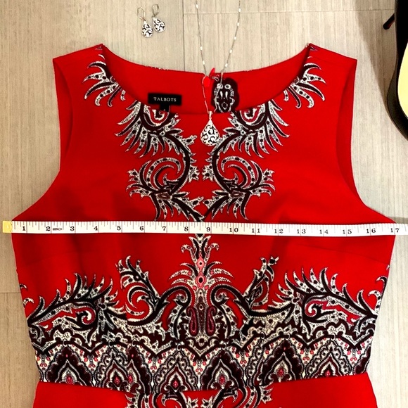 TALBOTS Red paisley dress - Picture 9 of 13